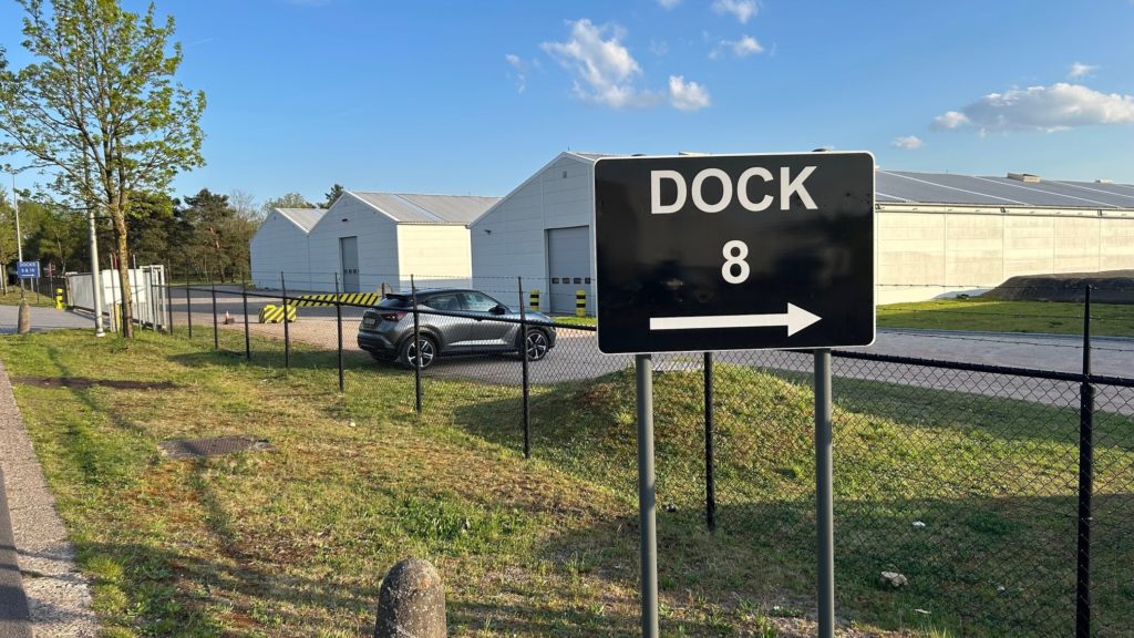 Dock signage at road